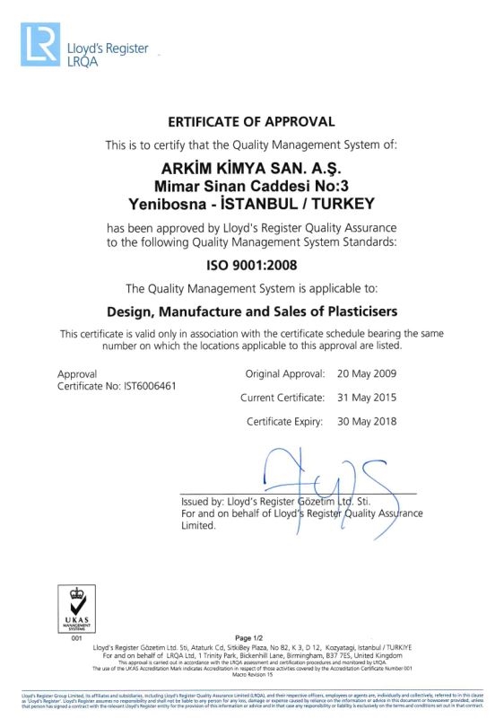 ISO 9001 Sertifikası